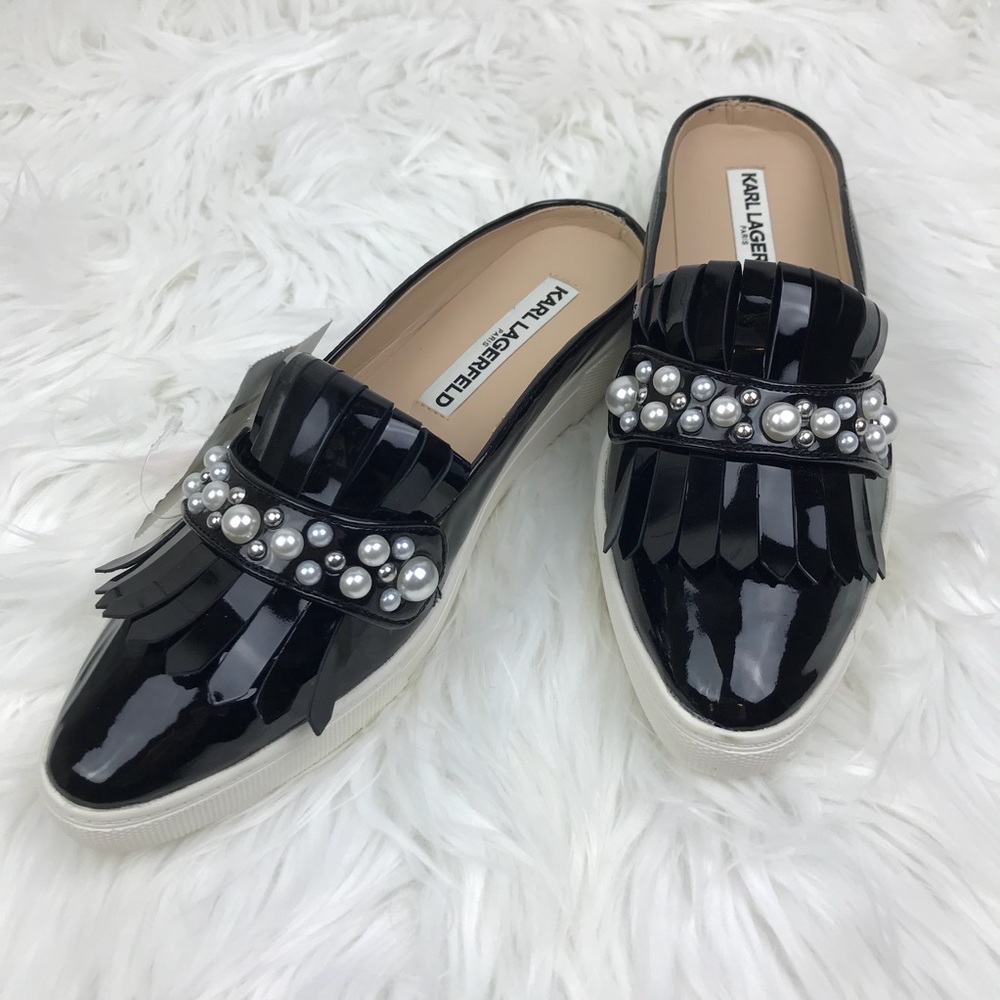 New Karl Lagerfeld ALYSSA SLIP ON SNEAKERS/MULES - Picture 3 of 8